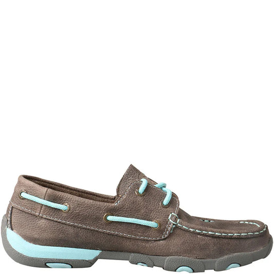Twisted X Boot Shoe Driving Moc Grey Light Blue